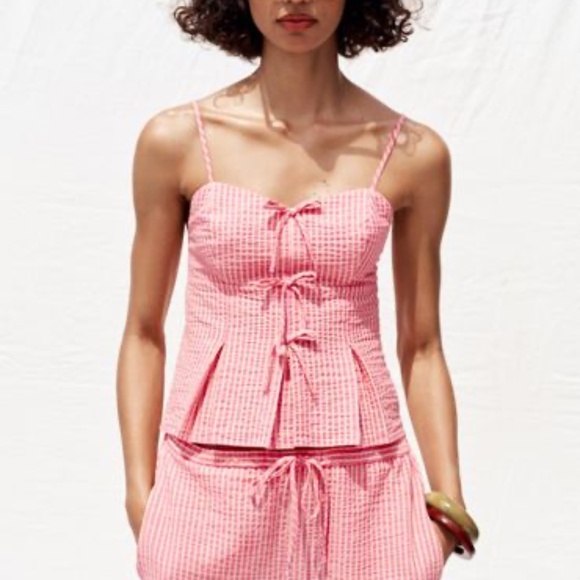 Zara Tops - Zara Striped Bow Top - L